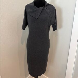 Calvin Klein Charcoal Midi Sweater Dress